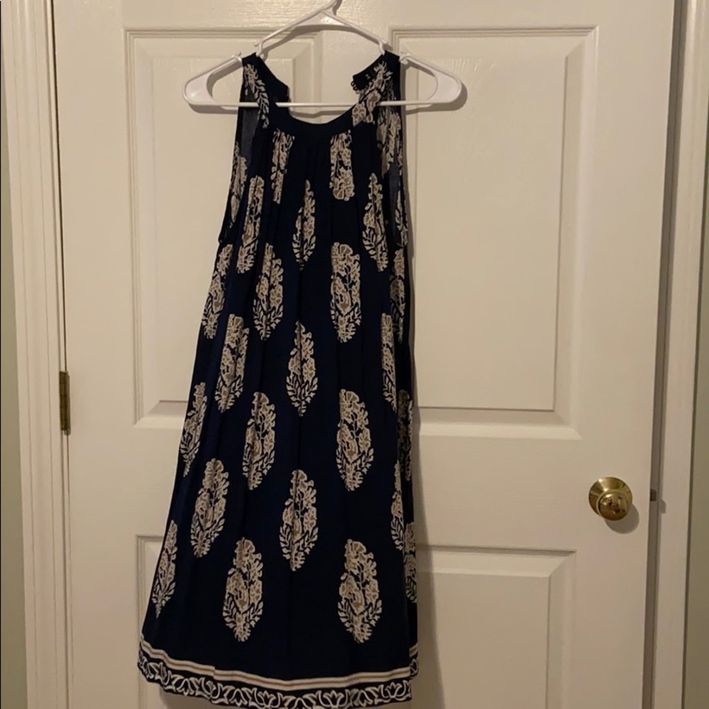 Navy blue patterned dress